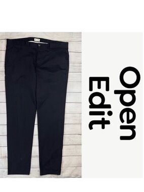 Open Edit Men's Black Chino Pants with Stretch  Size 36 x 33